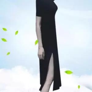 여름 반팔 원피스 A라인 편한 옆트임 플레어 이너 롱