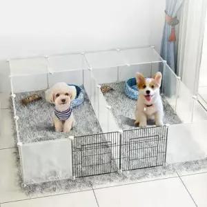 펫 반투명 울타리 세트 강아지 고양이 반려동물 펜스 안전문