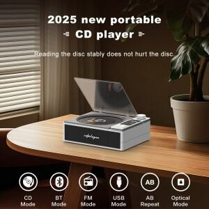 재고 있음 즉시 배송 다기능 앨범 CD 플레이어 하이파이 스피커 블루투스 무선 캠핑 레트로 디스크 음악