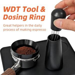 에스프레소 커피 스터러 WDT 분배 도구 스테인리스 스틸 바늘 파우더 도징 링 바리스타 액세서리