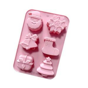 비누 케이크 금형 6 크리스마스 트리 양말, 눈송이 산타 클로스 휴일 DIY 베이킹 퐁당 몰드, 도매 드롭 배