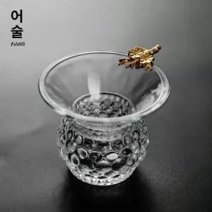 유리 스트레이너 받침 차거름망 인퓨저 내열 앤틱 보이차