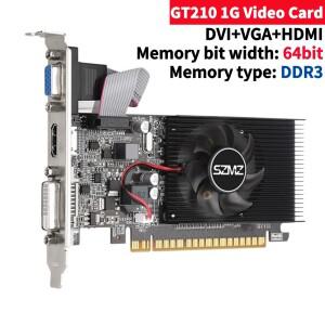 DVI VGA HDMI 호환 포트가 있는 GT210 1G 비디오 카드 게임용 그래픽 PIC Express2.0 사무실용 로우 프로파