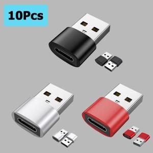 노트북 컴퓨터 아이패드 호환용 OTG 어댑터  USB A to C 타입 변환기  수 암 커넥터 충전기  10 개