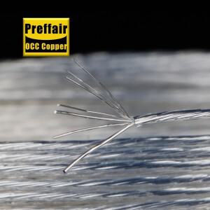 Preffair 1AG 8N OCC 순도 구리 은도금 인터커넥트 케이블 DIY 벌크 오디오 스피커 와이어 PTFE 절연 전원