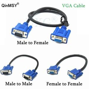 HD 15Pin VGA D-Sub 숏 비디오 케이블 남성-남성 M/M 및 컴퓨터 TV 프로젝터 모니터