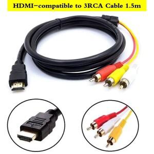 1080P 1.5m HDMI-3 RCA 비디오 오디오 호환 케이블 AV 코드 변환 어댑터 TV 셋톱박스  DVD  노트북용)