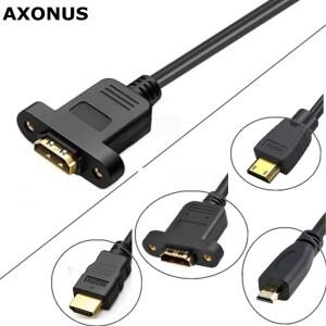 30cm 마이크로 미니 소형 HDMI 호환 남성-여성 커넥터(패널 케이블을 고정하기 위한 나사 구멍 포함) A-여