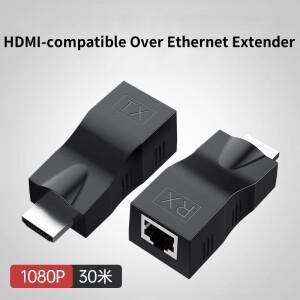 Cat5e/6 케이블을 통한 30m 1080P HDMI 호환 확장기 컴퓨터 HDTV 셋톱 박스용 RJ45 이더넷 어댑터에