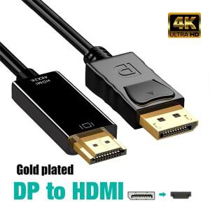 DP to HDMI DVI VGA 케이블 금도금 4K 1080P 디스플레이포트 HD 어댑터 포트 비디오 오디오 PC HDTV 프로젝