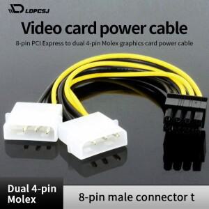 LD피스J 그래픽 카드 8핀 수컷에서 듀얼 4핀 암컷 비디오 전원 케이블 PCI 익스프레스에서 몰렉스