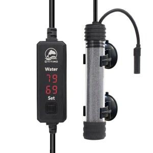 10-25갤런용 소형 수족관 히터 100W 잠수식 어항 히터, 듀얼 LED 디스플레이 온도 조절기, 바닷물과 담수에 적합, 베타/거북이 수조용 미니 온수기