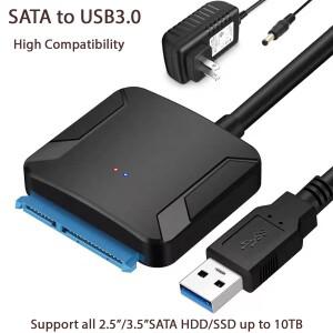 SATA to USB 3.0 케이블 III 하드 드라이브 어댑터 컨버터 2.5인치 SSD HDD 디스크용 12V/2A 전원 포함