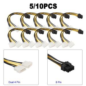 듀얼 4 핀 몰렉스 IDE-8 PCI 익스프레스 전원 케이블, 어댑터, 비디오 카드 코드, Y 모양, 1 개, 5 10 개
