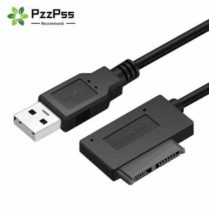PzzPss USB 2.0 to Mini Sata II 7 + 6 13 핀 어댑터 컨버터 케이블  노트북 CD/DVD ROM 슬림 라인 드라이