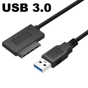 USB 3.0-미니 소형 SATA II 7+6 13 핀 외부 케이블(PC 노트북 CD/DVD ROM 슬림라인 슬림 전원 공급 장치 어