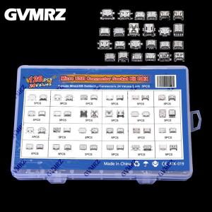 120개 마이크로 USB 커넥터 키트 24종 여성형 미니 소형 납땜 DIY MP3/4/5 삼성호환 화웨이호환 SMD DIP 소