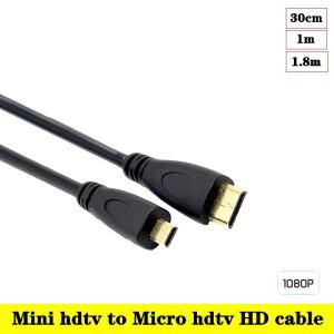 30cm 1m 1.8m 4K/1080P 미니 소형 HDMI 변환 마이크로 호환 C to D HD 컴퓨터 TV 카메라 DSLR 모니터 케이