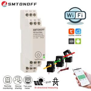WIFI 투야 100A 삼상 스마트 에너지 전력 모니터 외부 전류 변압기 CT 포함 380V/415V 50Hz 60Hz