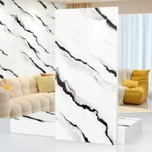 0 마블 필 앤 스틱 방수 벽 패널 백스플래시 타일236x8 PVC 폼 스티커 주방 거실 침실 TV 흑백 약간 노란색