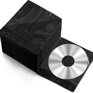 Harloon 200개 CD DVD 슬리브 봉투 벌크 양면 리필 플라스틱 홀더 케이스 보호 교체용 빈 보관 바인더
