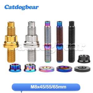Catdogbear 티타늄 볼트  합금 자동차 배기 매니폴드 스터드 너트 와셔 키트 세트  M8x45  55  65mm