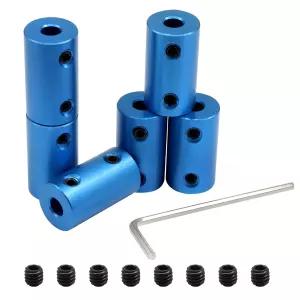6pcs 5mm 보어 강체 샤프트 커플러 - 모터 3D 프린터 및 DIY 프로젝트용 알루미늄 합금 커플링 커넥터