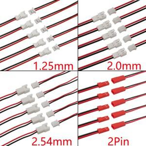 10/5/2 쌍 소형 미니 소형 JST 1.25mm PH2.0 XH2.54 2 핀 남성 여성 플러그 잭 커넥터 케이블 1.25/2.0/2.5