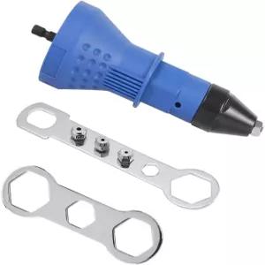 팝 리벳 건 어댑터 키트 헤드 2.4mm/3.2mm/4.0mm/4.8mm가 장착된 드릴 부착물 무선 전기 삽입 너트 도구
