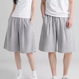 [디바옴므]썸머 옆주름 라인 쓰리턱 와이드 벌룬 버뮤다 6부 밴딩 팬츠 반바지