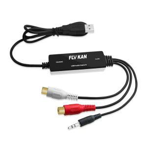 Windows 10/8.1/8/7용 Fly KAN USB 2.0 오디오 캡처 카드 및 Vinyl 카세트 테이프용 Mac OS 10.14-Audio Grabber to mp3 Converter