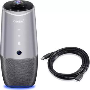 COOLPO PANA 360 카메라 PC용 4K 웹캠 올인원 회의실 시스템 마이크 및 스피커 AI 추적 팀용 하이브리드