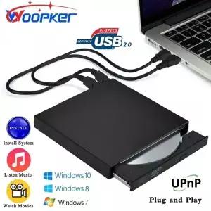 USB 2.0 외장 DVD 플레이어 CD 드라이브 Mp3 음악 영화 휴대용 리더 윈도우 7 8 10 노트북 데스크탑 PC