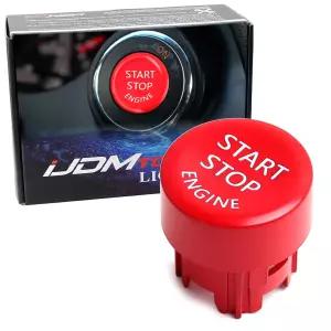 iJDMTOY 레이싱 스포츠 스타일 레드 엔진 푸시 스타트 버튼 교체 커버 캡 닛산 2009-20 370Z 07-24 GT-R