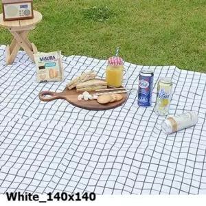 피크닉 매트 화이트체크 140x140cm (3~4인용) 피크닉매트 돗자리
