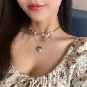 하트펜던트 (2개세트) 하트목걸이 초커목걸이 실버목걸이