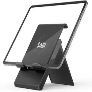 SAIJI 조절식 태블릿 스탠드 홀더 iPad iPhone 닌텐도 스위치 삼성 갤럭시 및 킨들 파이어 호환되는 휴대용