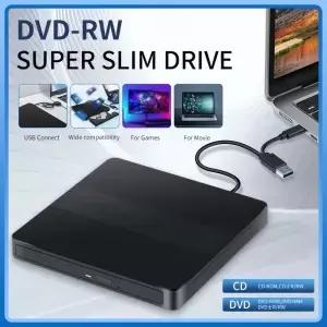 휴대용 2-in-1 USB3.0 타입-C 슬림 외장 DVD RW CD 라이터 드라이브 버너 리더 플레이어 광학 노트북 PC