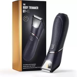 남성용 바디 헤어 트리머 거울 및 LED 조명이 있는 퍼빅 세라믹 블레이드 여행 장치가 전동 볼 면도기