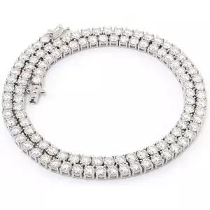 13080096 남자 목걸이 캐주얼 가벼운 고급 Small Shop Hip Hop Unisex 6mm Silver 925 Moissanite Tennis C