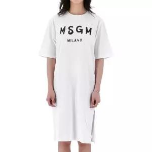 MSGM [명품] 26SS 로고 코튼 반팔 원피스 성인 S6MSJGDR068 001 AK
