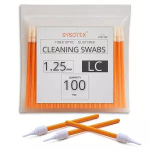 시소텍 광섬유 청소용 면봉 100팩 광학 부품 포트 및 어댑터용 LC 1.25mm 보풀 없는 정전기 방지 스틱