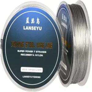 0.5mm 100미터 26파운드 낚시용 강철 나일론 코팅 1x7 스테인리스 스틸 리더 와이어 슈퍼 소프트 라인