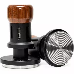 58mm 에스프레소 탬퍼 스프링 로드 셀프 레벨링 커피 청각적 클릭 스테인리스 스틸 리플 베이스 및