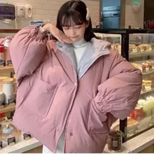 여자코트 쿨샵 여성 루즈핏 숏패딩 캐주얼 양면점퍼 후드패딩