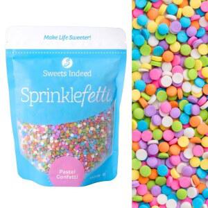 SWEETS INDEED 파스텔 색종이 조각 원형 토핑 쿠키 283.5G(10온스), 봄 및 디저트용 벌크 케이크 스프링클, 장식 부활절 설탕 장식, 컵케이크, 베이킹,