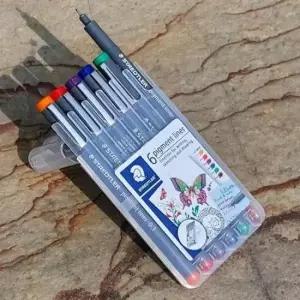 꾸미기재료 스테들러 피그먼트라이너 Basic 컬러 0.3mm 6색세트