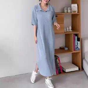 주름카라 롱 다솜결 원피스 카라포인트 감성룩