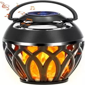 밴텐 야외 블루투스 스피커 5.0 LED 불꽃 IPX5 방수 토치 분위기 파티용 선물 가든 홈 장식