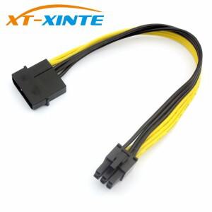 4핀 몰렉스 IDE - 6핀 PCI-E 그래픽 카드 전원 공급 장치 케이블 어댑터 PC 비디오 와이어 20CM 18AWG
